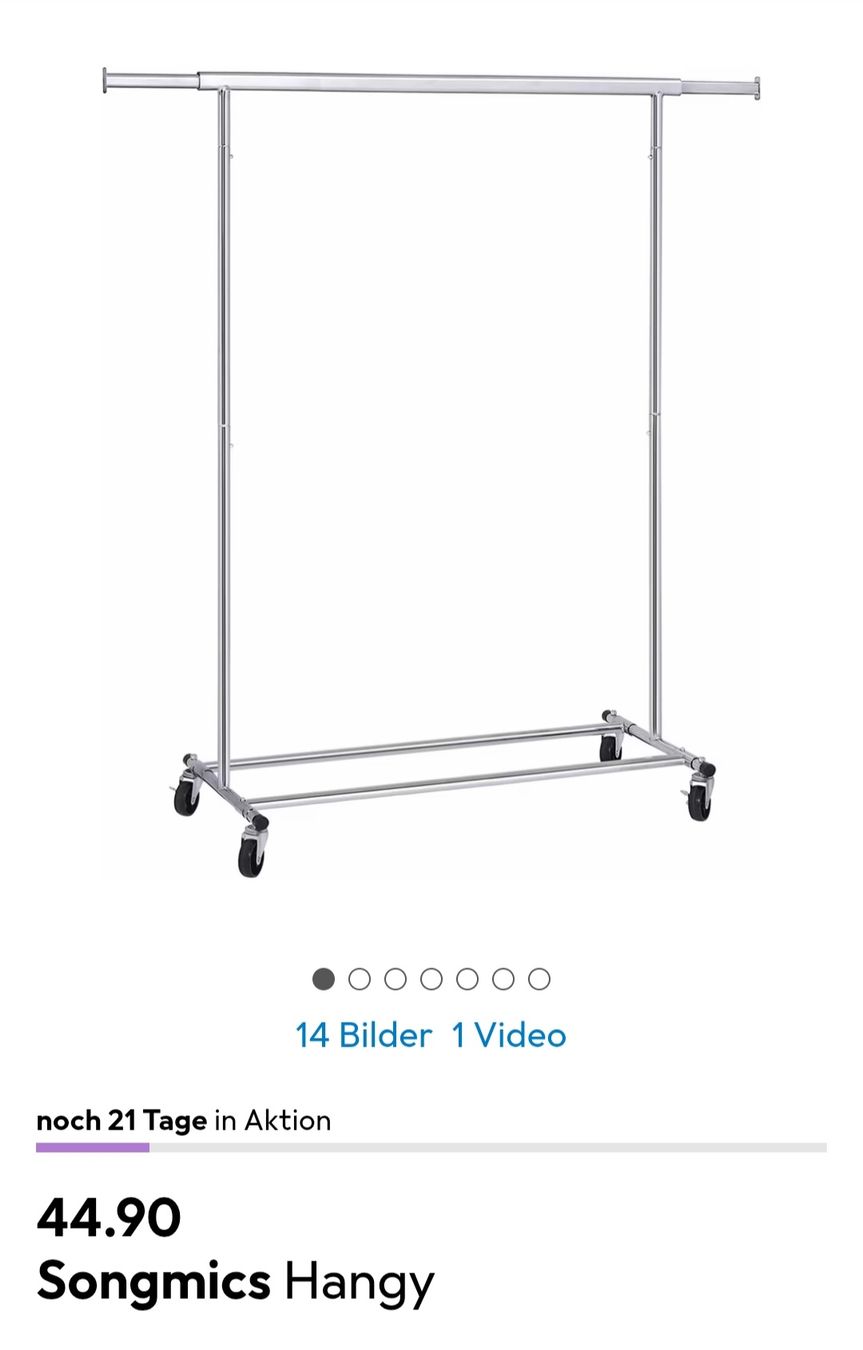 Porte manteau: Stabiler Kleiderständer Songmics Hangy mit Rollen – D'occasion à Niederhasli par 8155irae