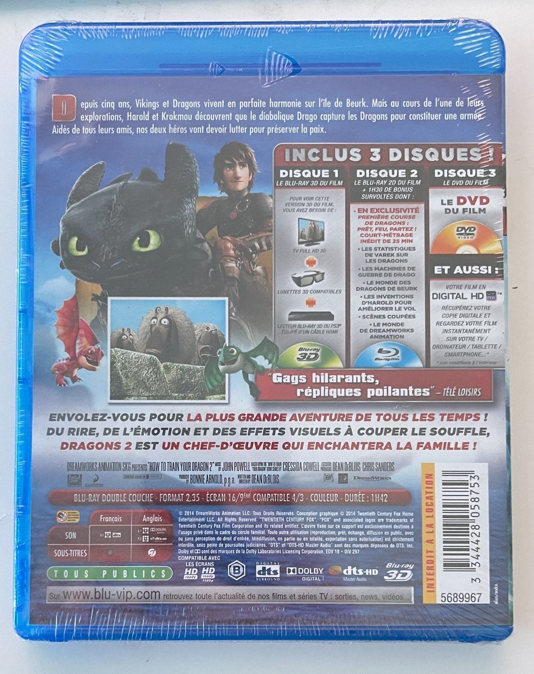 Tutti i DVDs: Dragons 2 (Blu-ray 3D + Blu-ray + DVD) – Nuovo e nell'imballaggio originale da Semsales venduto da __Florian__ 2