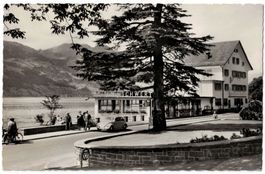 Gersau, Gasthaus Schwert, Automobil-Oldtimer, gelaufen 1953