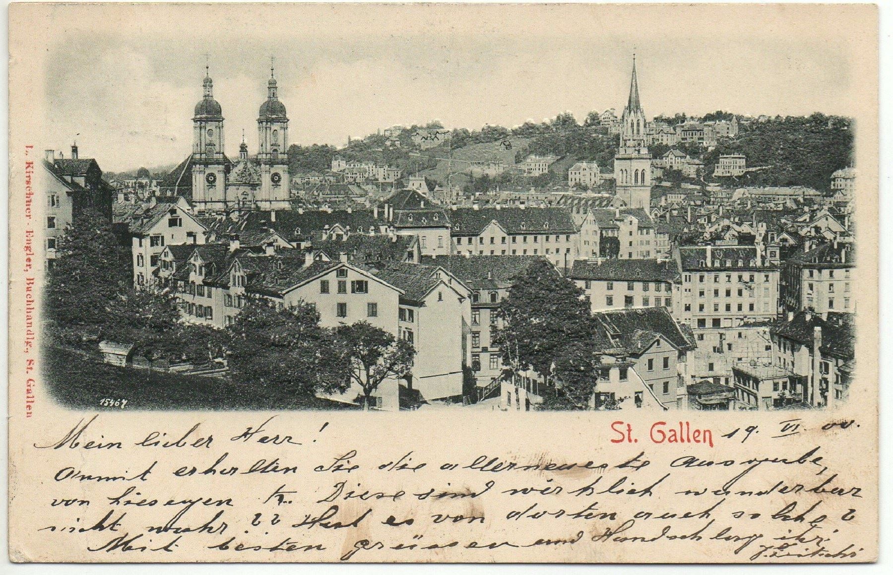 Ansichtskarten: ST. GALLEN 1900 Präge-/Relief-AK – Gebraucht aus Jona von philajona