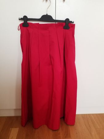 Zara Red Skirt, Size S, Elegant Pleated - Great Offer!