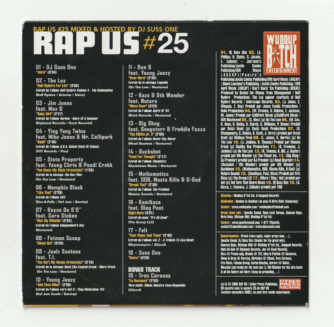 CD: Rap US Magazine 2005 Pharrell Bun B Jim Jones Clipse + CD – Usato da Romainmôtier venduto da Iguazu12 6