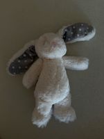 Peluche Lapin Blanc Oreilles Étoiles Gris