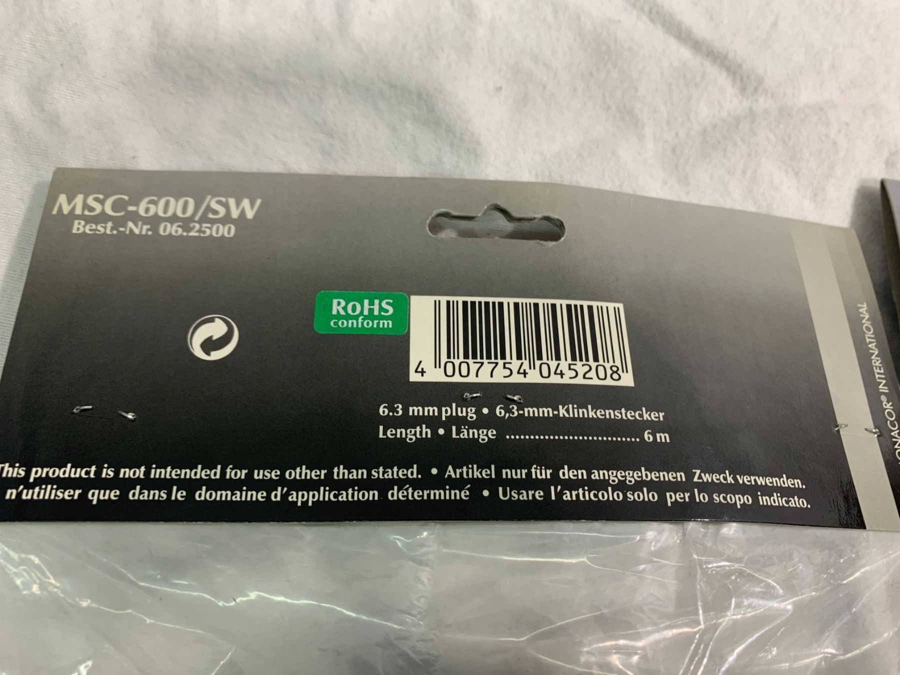 Cavi: 2x Klinken Kabel 6m Monacor (s721) – Nuovo e nell'imballaggio originale da Däniken SO venduto da Profog1 2