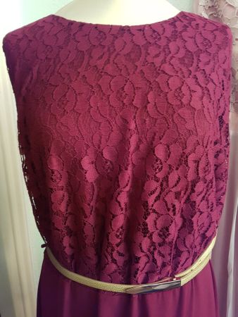 Abendkleid Festkleid Brautmutterkleid ahornrot Gr. 52 Spitze