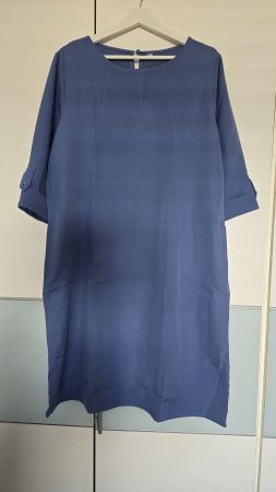 🆕️ Tunika-Kleid mit 3/4 Arm - XL - Taubenblau 7️⃣