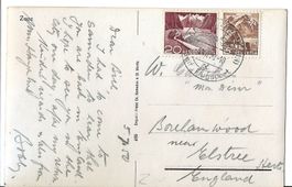 Zuoz nach England, 1950, Frankatur, Philatelie