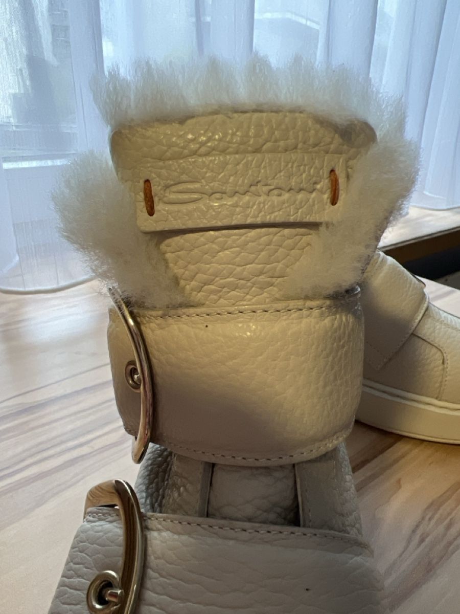 Santoni Damenschuhe: Santoni Stiefel weiss mit Lammfell – Neu (gemäss Beschreibung) aus Neerach von ste_5s87 2