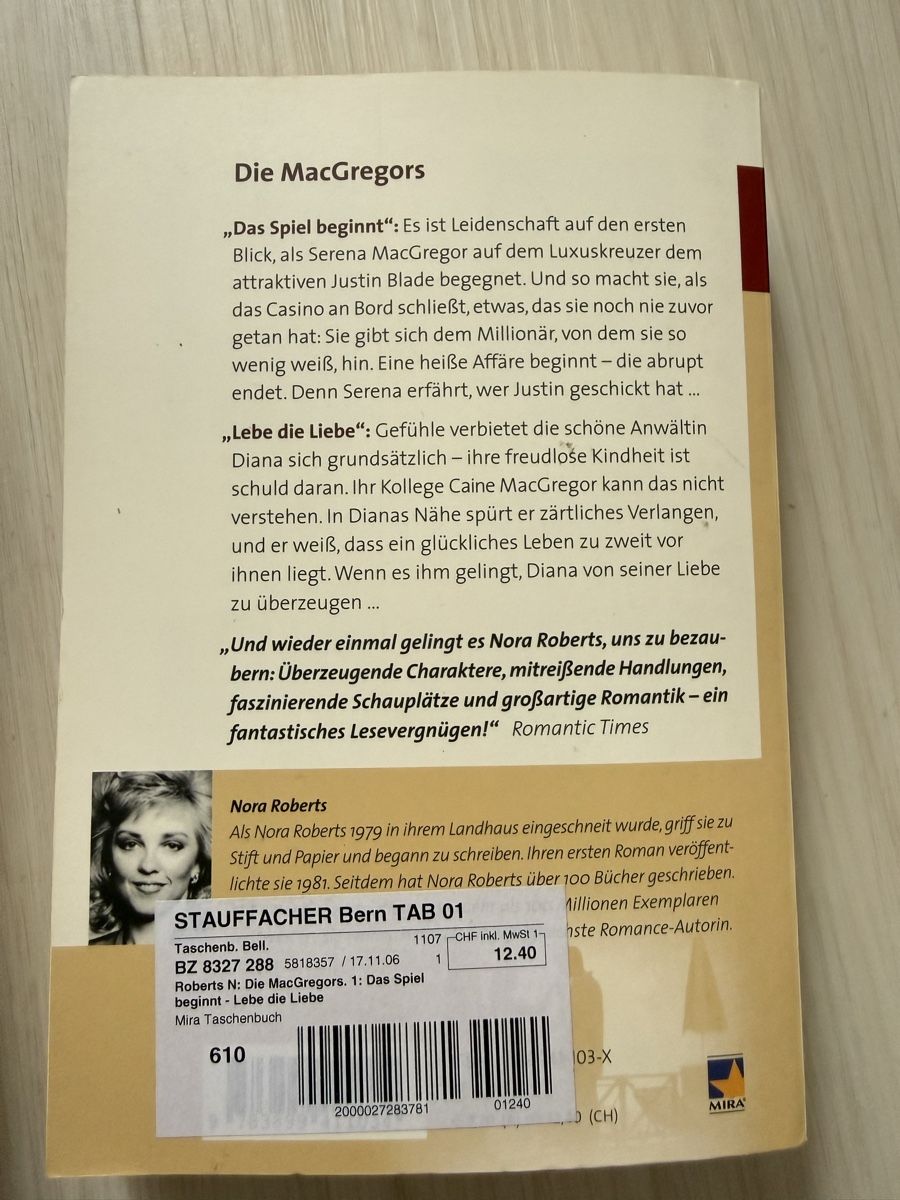 Livres: Nora Roberts Romane 3 Stück – D'occasion à Wiedlisbach par Sistershop 3