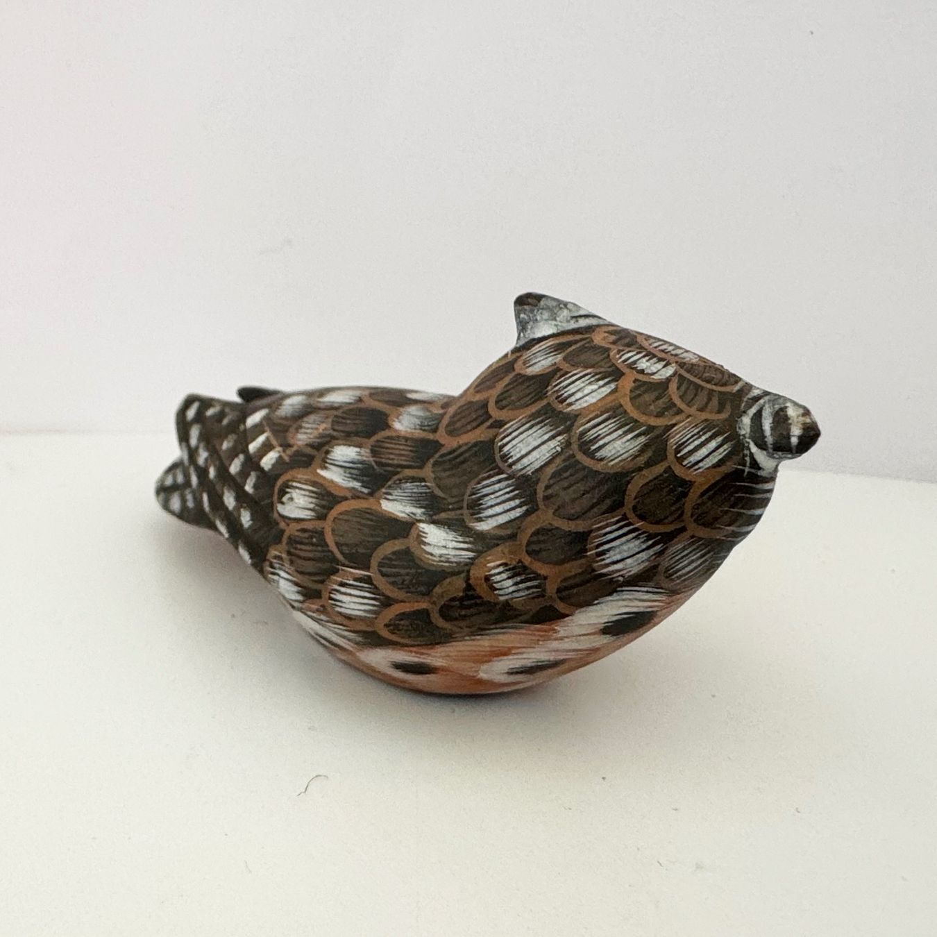 Statuette: Hibou en bois peint – Usato da Biel/Bienne venduto da Philemon02 4