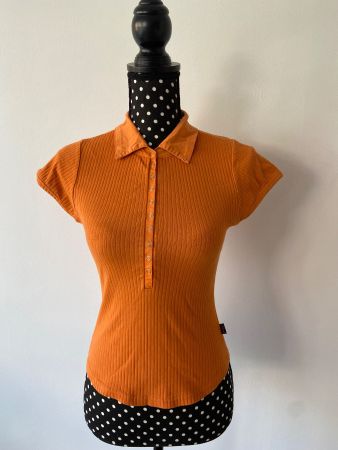 Vintage Oberteil orange aus Baumwolle