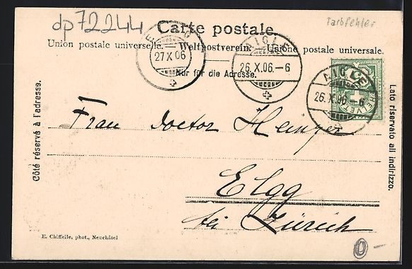 Ansichtskarten: AK Aigle, Le Château d'Aigle, 1906 – Gebraucht aus Berlin von bartko-reher 1