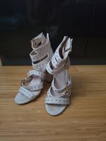Damen Sandaletten Gr. 36  Hellbeige mit Nieten