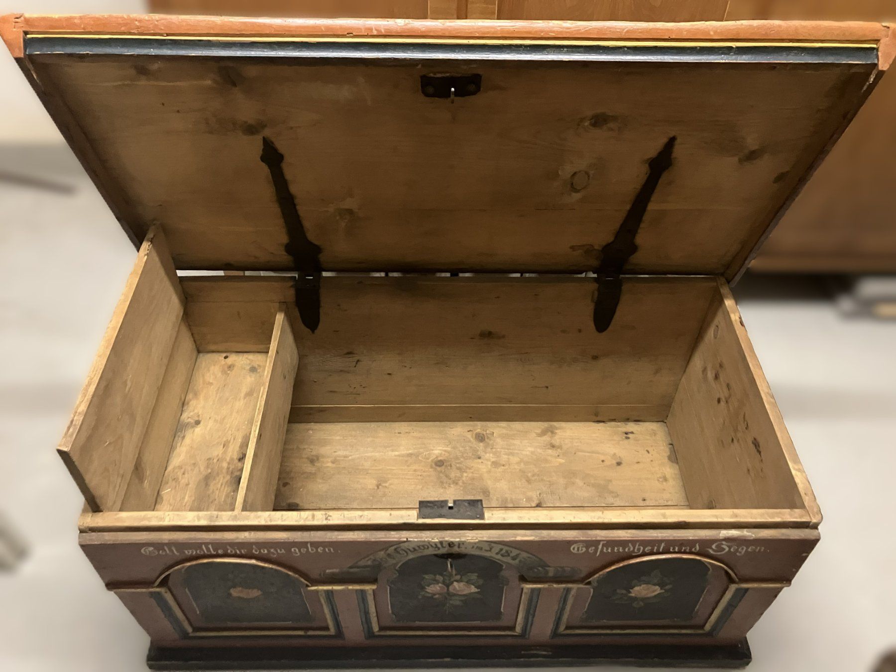 Cassapanche: Original Schweizer Bauerntruhe 1845 • Signiert – Usato da Luzern venduto da FeU 2