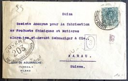 1917 - Spanien Zensurbrief / Bilbao nach Aarau