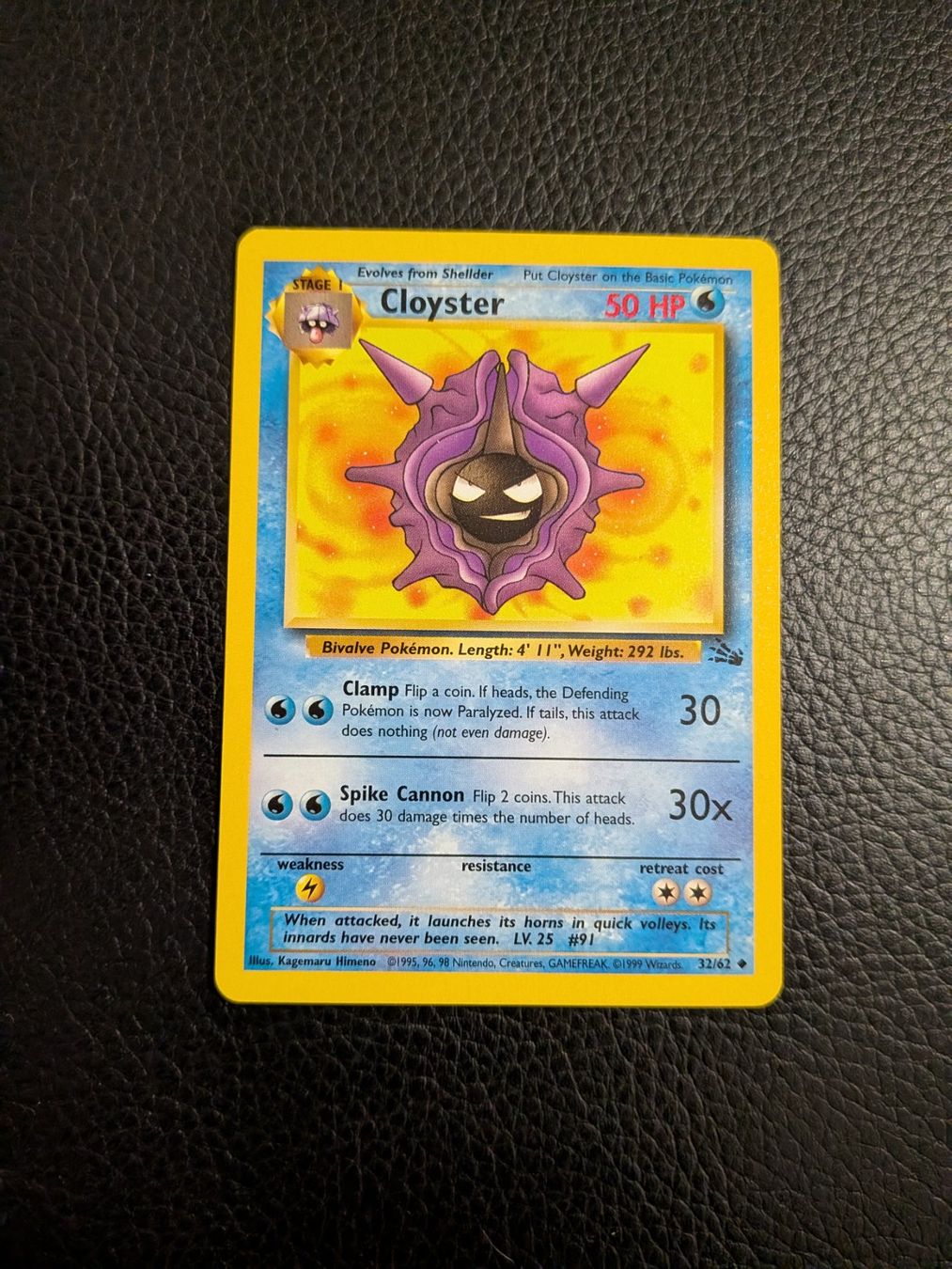 Pokémon Carte collezionabili: Fossil Cloyster 32/62 Ab 1 – Usato da Paradiso venduto da Pkmn10