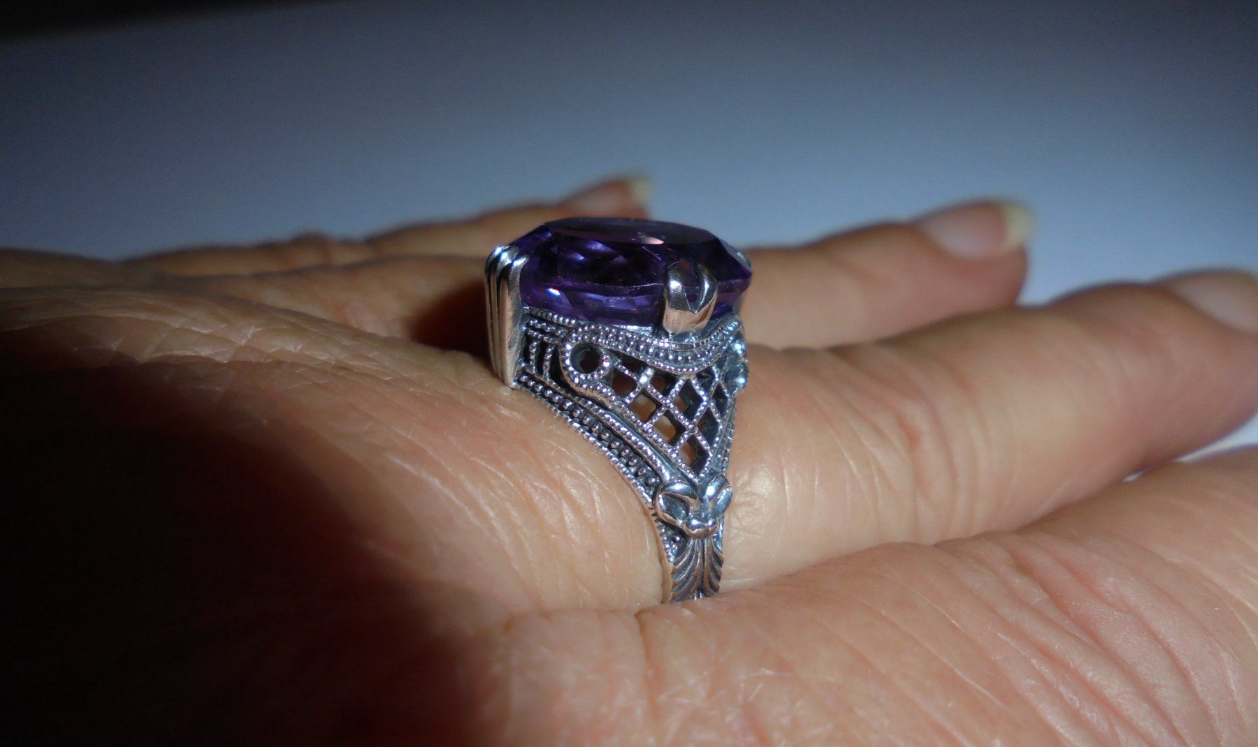 Anelli: Echtschmuck: Amethyst-Silberring 925er Grösse 56/18 – Nuovo (secondo la descrizione) da Zuchwil venduto da maumauchi 5