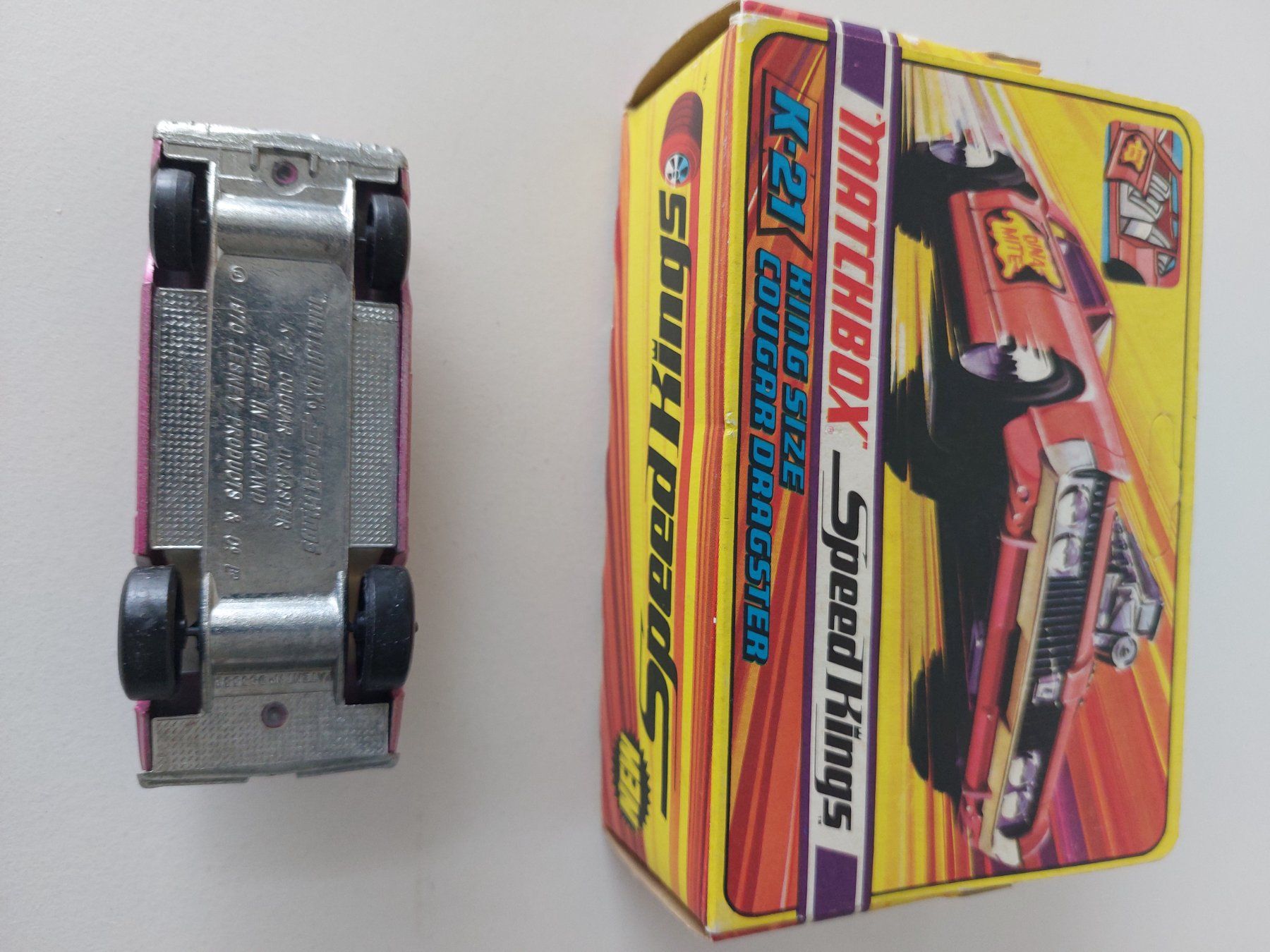 Matchbox Modellini d'auto: MATCHBOX SPEED KINGS K-21 COUGAR DRAGSTER mit Box – Nuovo e nell'imballaggio originale da Schenkon venduto da Elbarto007 7