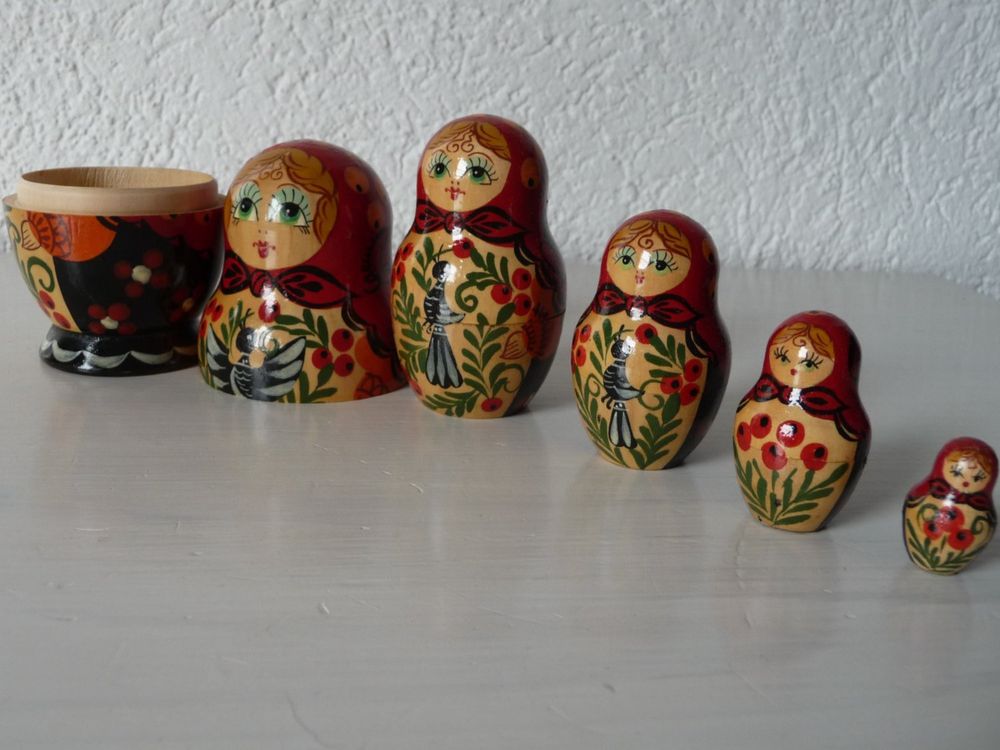 rukauf 1 porte-clés matriochka Babushka Matriochka - Hauteur : 4 cm - Poupée en bois - Poupée en bois - Matriochka