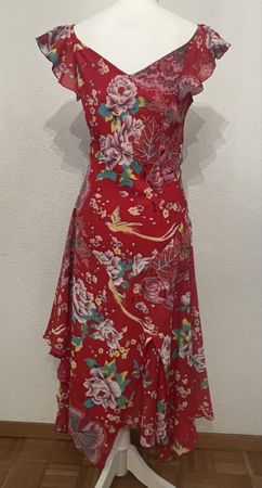 Rotes Sommerkleid von Casa Blanca mit Blumenmuster, Gr. 36