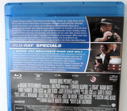 Tutti i DVDs: J. EDGAR -mit Leonardo DiCaprio- – Usato da Reinach BL venduto da studii100 1