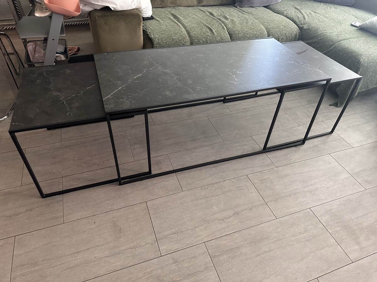 Tavoli: Tavolini 3 pezzi effetto marmo nero/metallo – Usato da Lengnau BE venduto da deb_8bnt 1