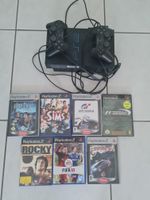 Playstation 2 Konsole mit 6 Spielen und 2 Controllern