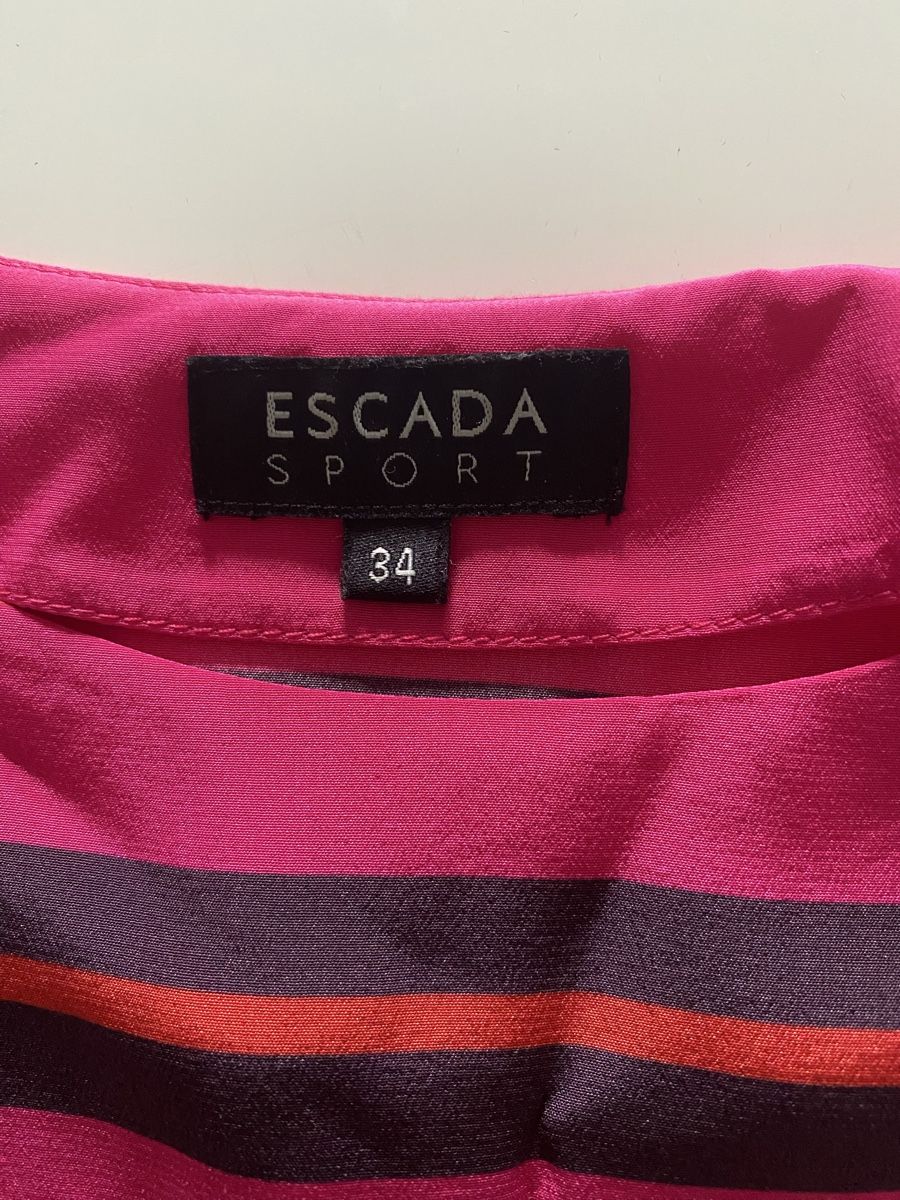 Escada Blusen: Escada Seidenbluse, Gr. 34, pink/rot/schwarz – Gebraucht aus Grabs von blueye57 2