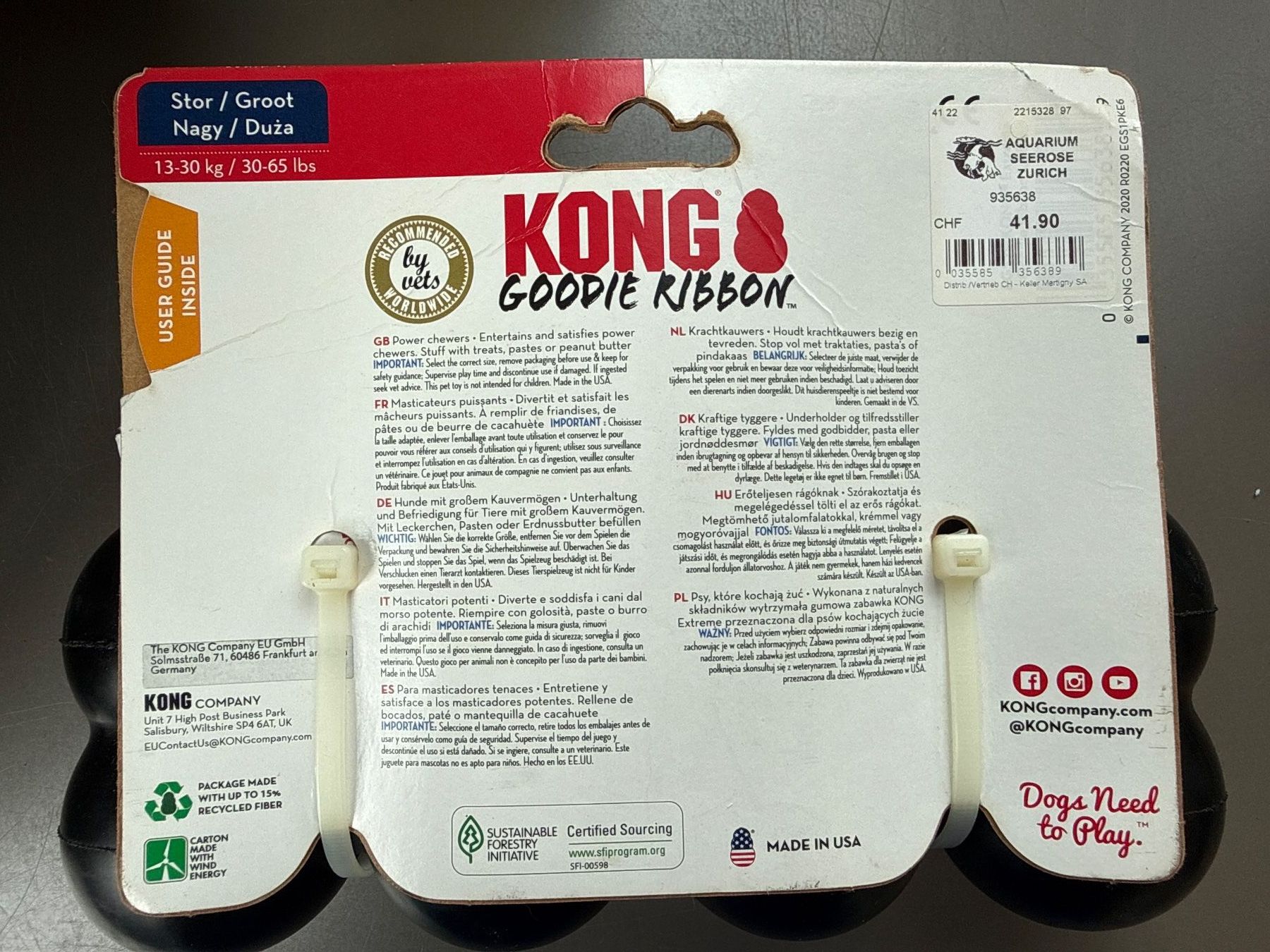 Giocattoli: Kong Goodie Ribbon L – Nuovo e nell'imballaggio originale da Zürich venduto da Aquarium_Seerose 1