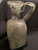 Antike Glaskaraffe / Krug, Vintage Wasserkrug aus Glas