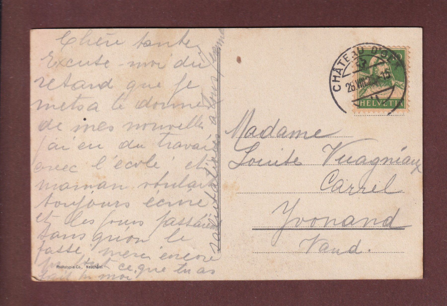 Cartoline postali: CHÂTEAU D'OEX et Dent de Corjon - 1925 – Usato da Pully venduto da nicecards-shop 1