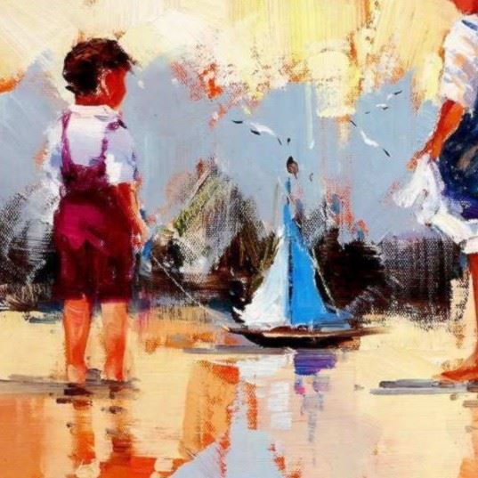 Riproduzioni & Creazioni: Sylt - Spielende Kinder am Strand – Nuovo (secondo la descrizione) da Larnaca venduto da KunstDepot24 5