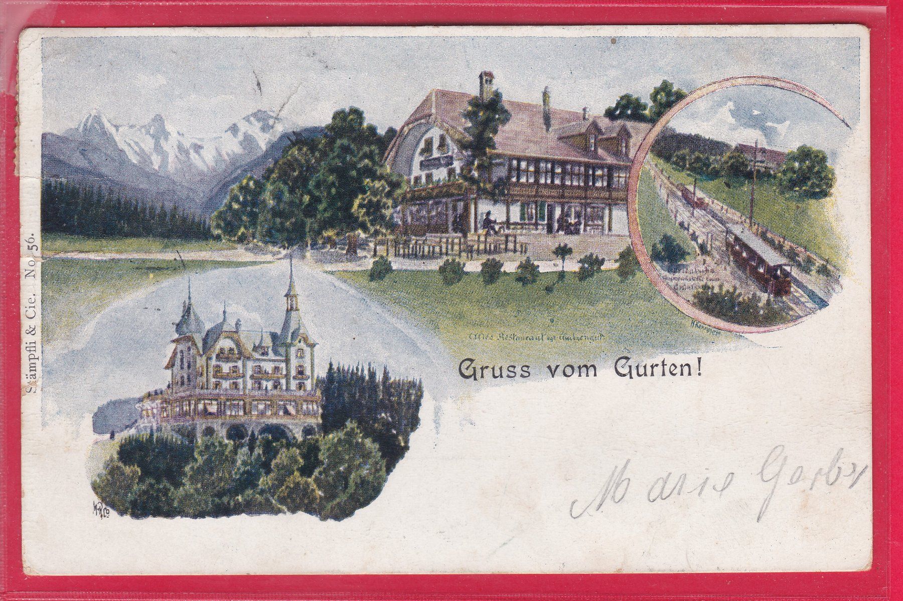Cartoline postali: GRUSS VOM GURTEN, 28.7.1901 – Usato da Oberrieden venduto da Gebirgsstelze