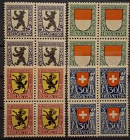 Pro Juventute 1924 4 er Blocks J29 - J32 **