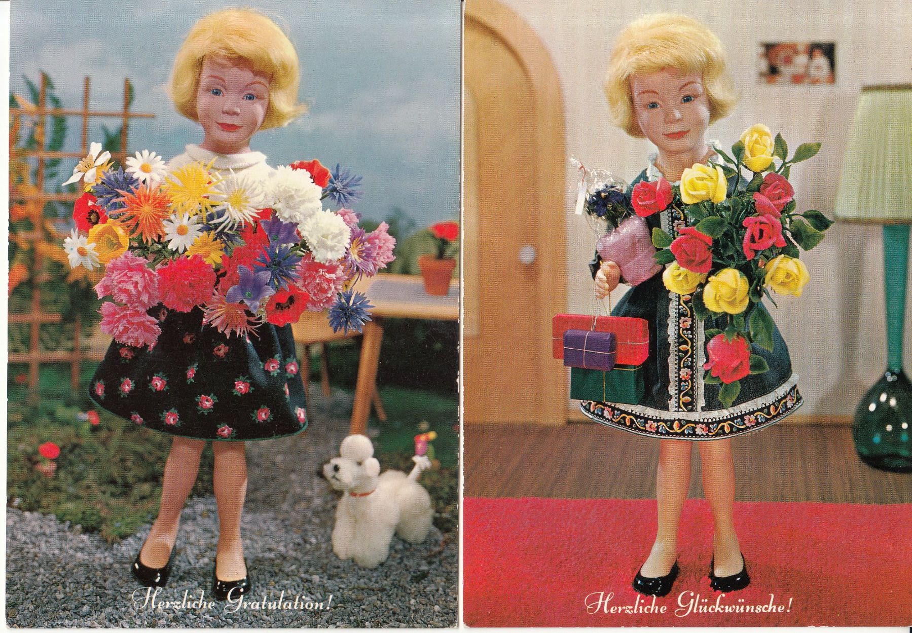 Cartoline postali: Peter und Susann, 2 Karten ca. 1970 – Usato da Bürglen TG venduto da StampGraf