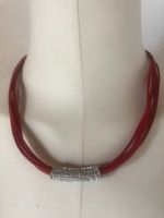 Collier Leder rot