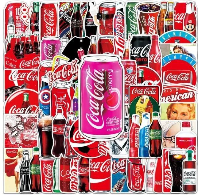 Sticker: Coca Cola Zero Light Softdrink Aufkleber 50 tlg. Stickerset – Nuovo e nell'imballaggio originale da Dättlikon venduto da easythings 4