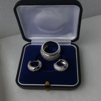 Damen Schmuck Set Fingerring und Ohrringe 925 Silber