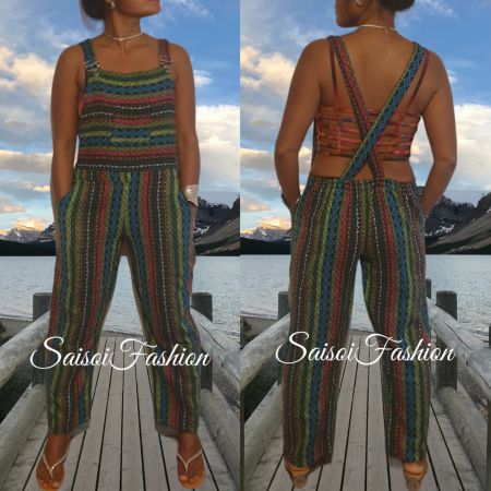 Sommer Festival Boho,Hippie Overall,Latzhose,Jumpsuit   XS-S