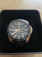 Esprit Uhr Chronograph, Roségold und schwarzem Lederarmbanf