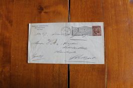 1897 Brief USA, EF, Flaggen-O, Newport nach Stuttgart