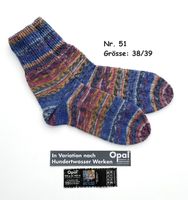 Handgestrickte "Hundertwasser" Socken  Grösse: 38/39  Nr.51
