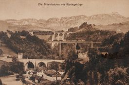 SITTERVIADUKTE mit Säntisgebirge - Dampfzug  - 1910