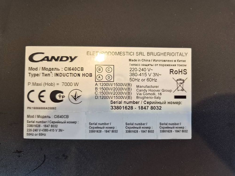 Plaque de cuisson vitrocéramique induction Candy CI640CB (Gebraucht) in ...