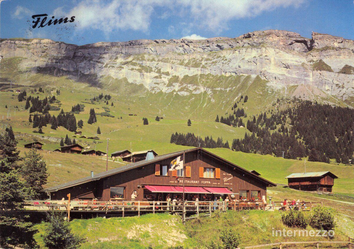 Cartoline postali: Flims GR // 1977 Restaurant Foppa // Sommer – Usato da Basel venduto da intermezzo12