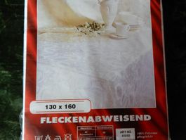 WEISSE DAMAST-TISCHDECKE OVP RECHTECKIG
