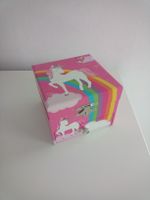 Spielkiste für Schmuck mit Einhorn und Schublade, pink