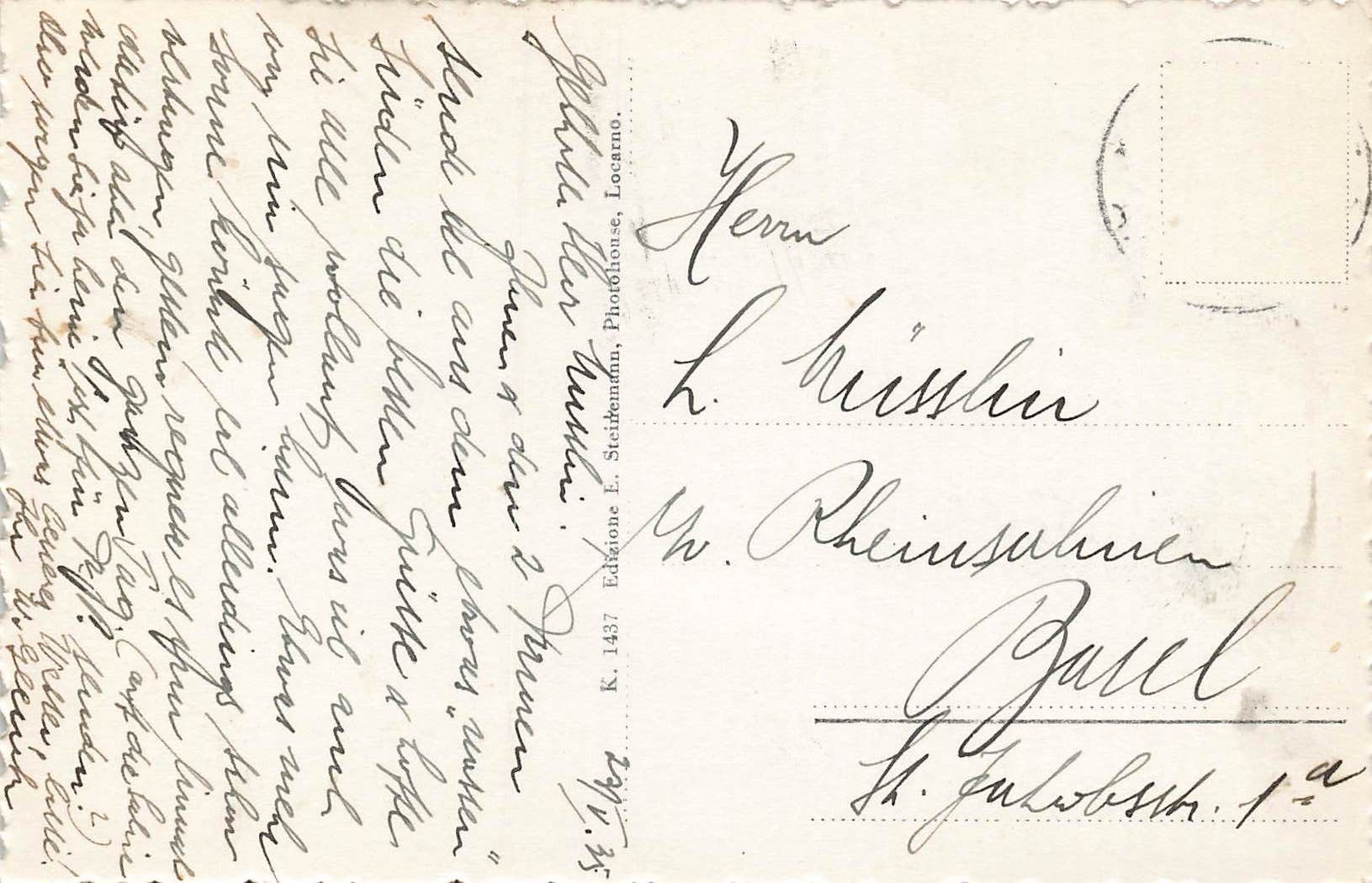 Cartoline postali: Locarno canto sereno – Usato da Biasca venduto da Blenio71 1