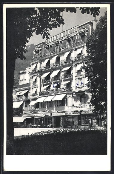 Cartoline postali: AK Montreux, Hotel Splendid, 1957 – Usato da Berlin venduto da bartko-reher