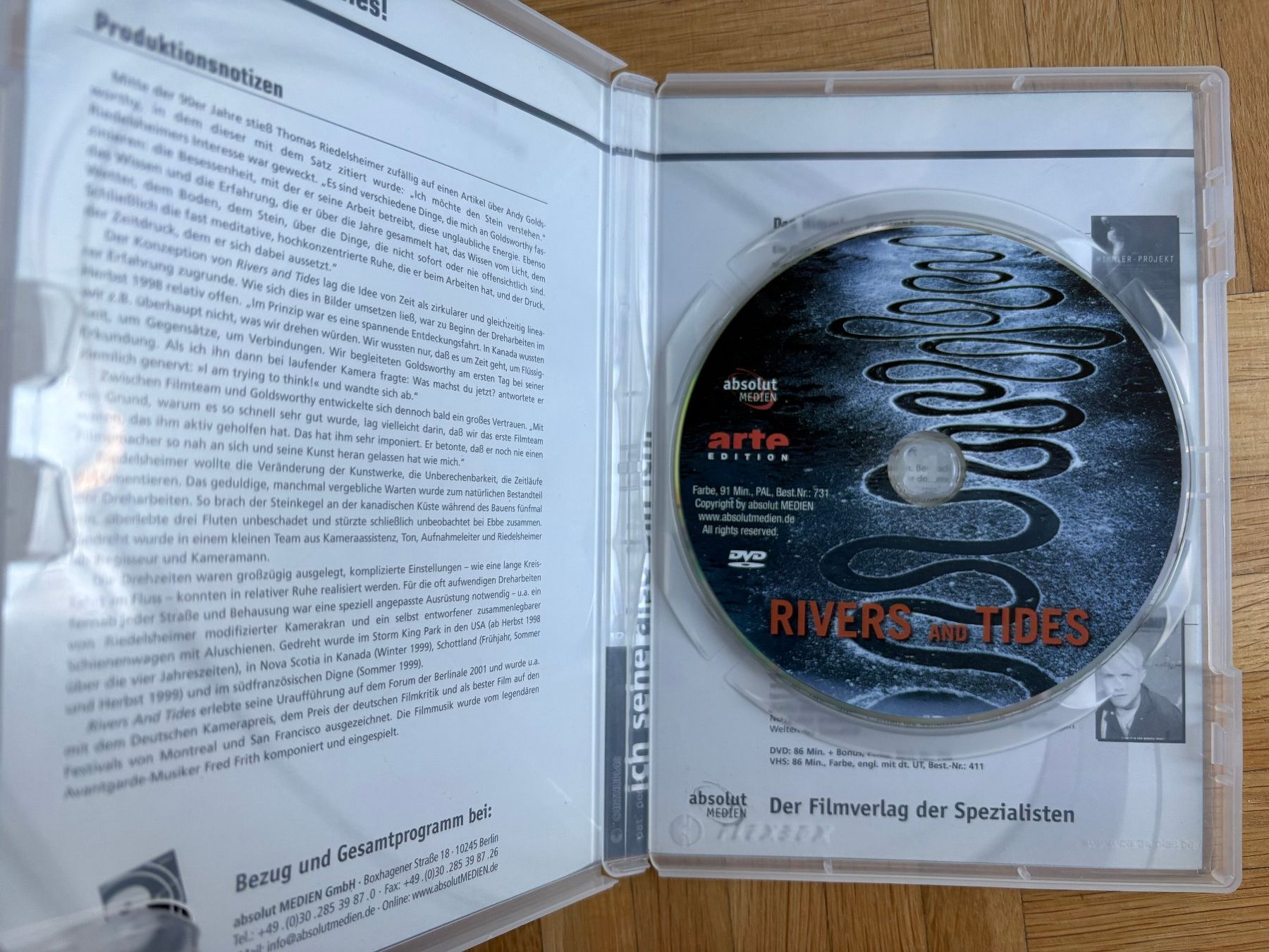 Tutti i DVDs: Rivers and Tides - DVD – Usato da Zürich venduto da Malcom 1